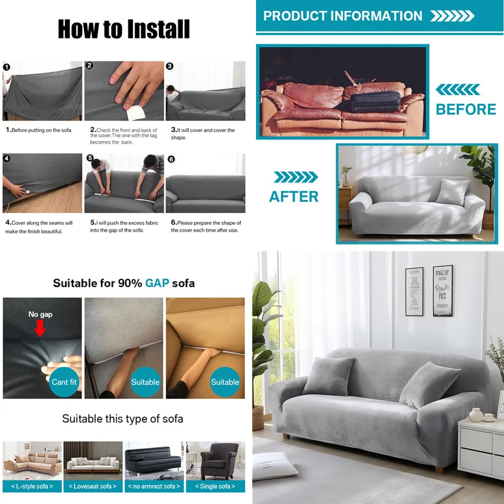 Stretch Fluwelen Bankhoezen vo - Recliner Sofa Cover recensie en prijs